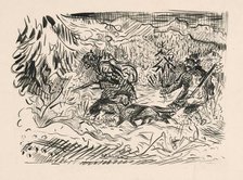 Winter hunt, 1910-1940. Creator: Arnold Peter Weisz-Kubincan.