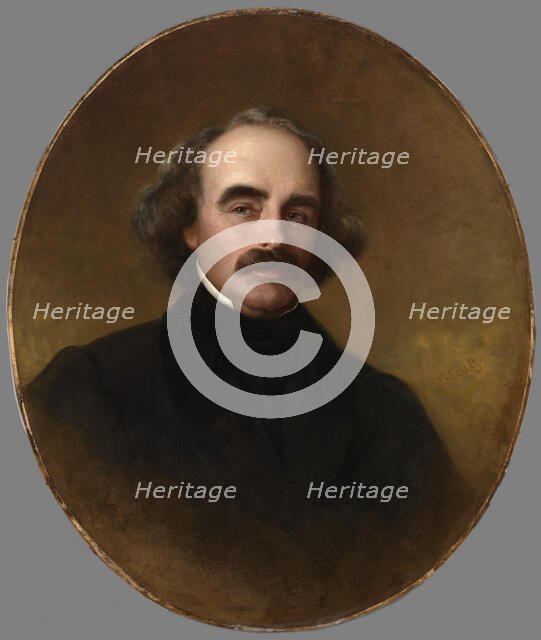 Nathaniel Hawthorne, 1862. Creator: Emanuel Gottlieb Leutze.