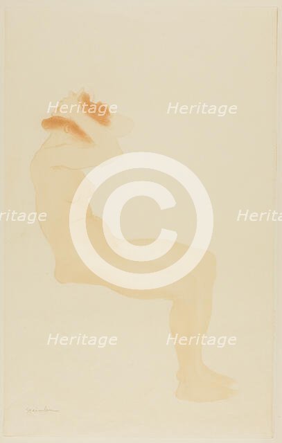 Woman in Profile Fixing Her Hair, 883. Creator: Theophile Alexandre Steinlen.