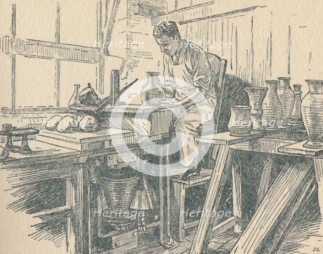 'A Potter at Work', 1910. Artist: Unknown.