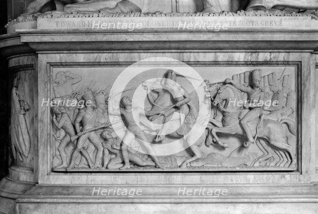 Detail of the monument to Colonel Cheney in St Luke's Church, Gaddesby, Leicestershire, c1965-c1969. Artist: Laurence Goldman