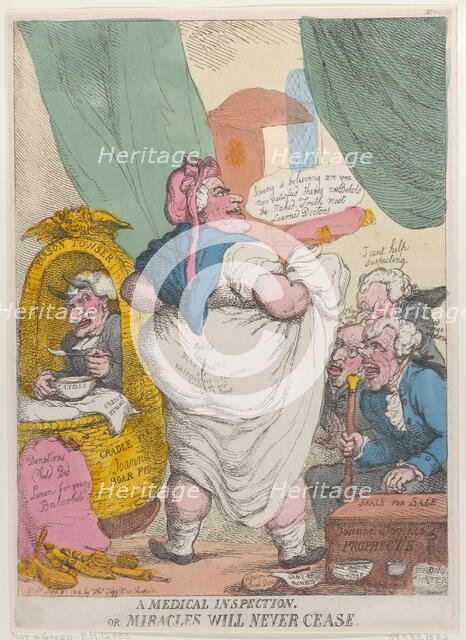 A Medical Inspection or Miracles Will Never Cease, September 15, 1814., September 15, 1814. Creator: Thomas Rowlandson.