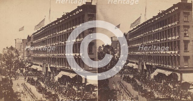 The Embassy Leave the Metropolitan for the City Hall, 1860. Creator: Edward Anthony.