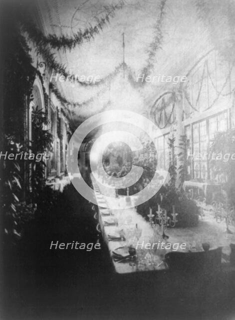 White House - long corridor used for State Dinner, 1898. Creator: Frances Benjamin Johnston.