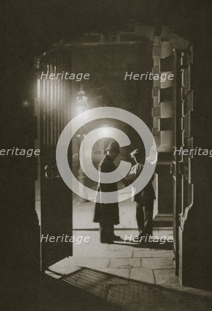 Scotland Yard in the early hours of the morning, the Embankment, London, 20th century. Artist: Unknown