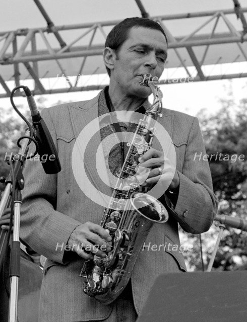 Art Pepper, American alto saxophonist and clarinetist, Capital Jazz,  Knebworth, 1981.   Artist: Brian O'Connor.