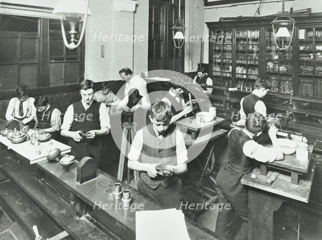 Technical instruction, Haselrigge Road School, Clapham, London, 1914. Artist: Unknown.