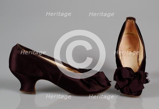 Evening shoes, French, ca. 1880. Creator: Unknown.