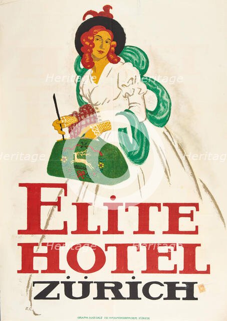 Elite Hotel Zürich, 1915. Creator: Cardinaux, Emil (1877-1936).