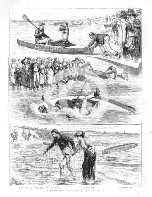 ''A Canoeing Incident at the Seaside', 1891. Creator: G Durand.
