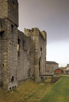 Gatehouse and moat, Middleham Castle, North Yorkshire, 1992. Artist: Unknown