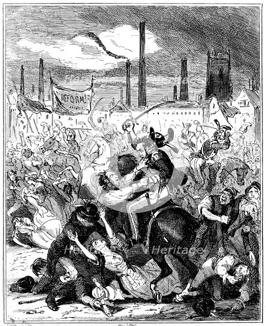 Peterloo Massacre, Manchester, England, 16 August 1819. Artist: Unknown