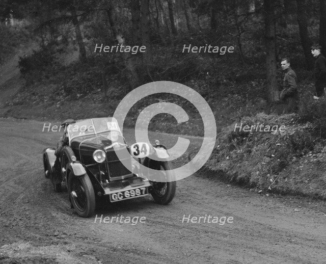 Standard Avon open 2-seater of AH Oxenford competing in the JCC Half-Day Trial, 1930. Artist: Bill Brunell.
