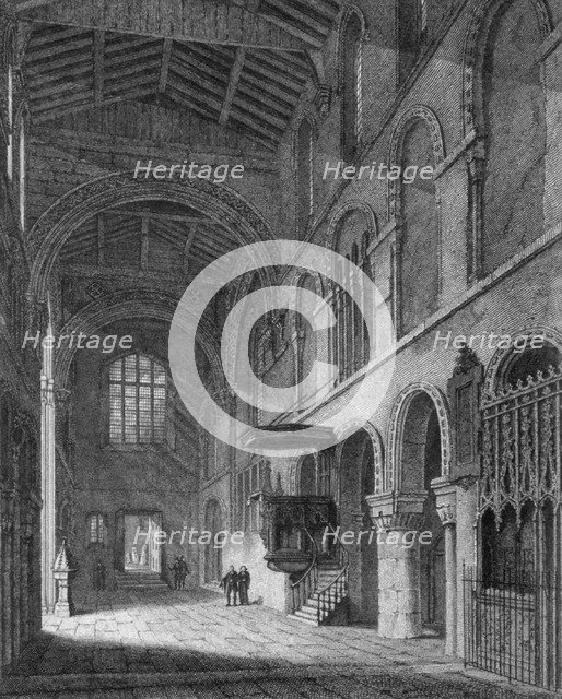 Interior view of the Church of St Bartholomew-the-Great, Smithfield, City of London, 1814. Artist: Joseph Skelton