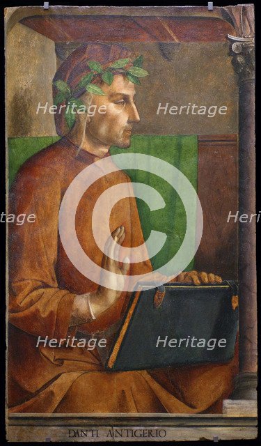 Portrait of Dante Alighieri (1265-1321), 1476. Artist: Justus van Gent (Joos van Wassenhove) (ca 1410-ca 1480)
