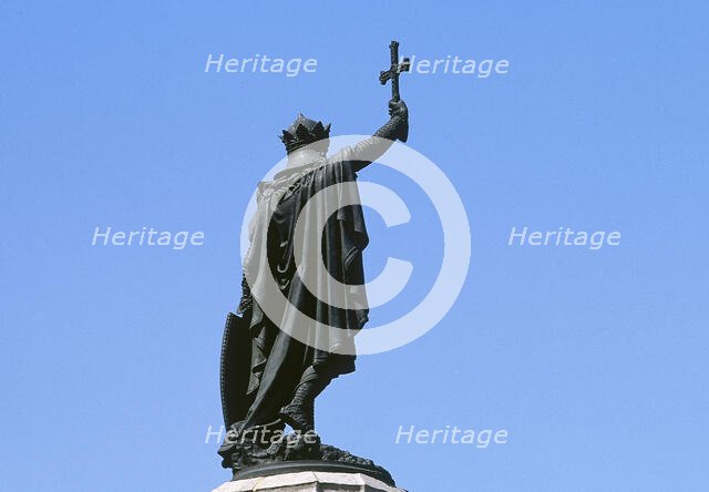 Monument in memory of Pelagius of Asturias, Gijon, Asturias, Spain, 1891 (2001). Creator: LTL.