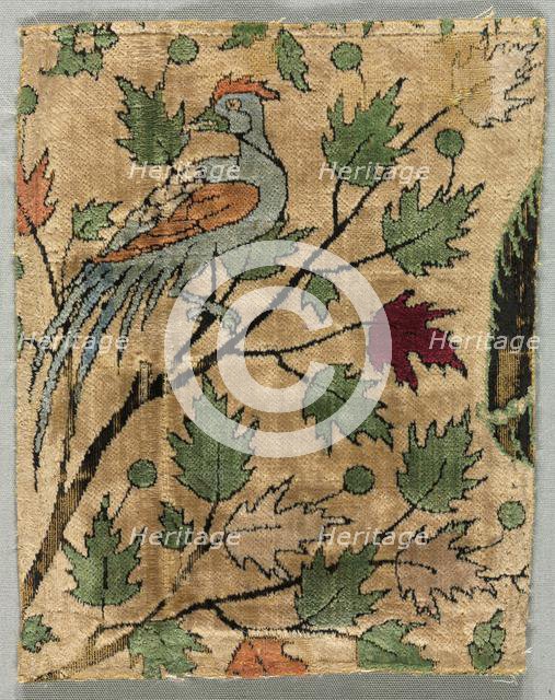 Velvet Fragment, Khusrau Sees Shirin Bathing, 1550-99. Creator: Unknown.