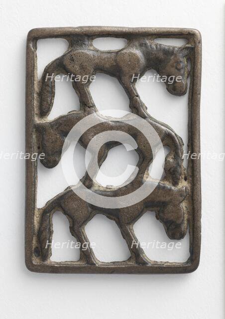 Plaque (Three Horses) (image 1 of 2), 5th-4th century B.C.. Creator: Unknown.