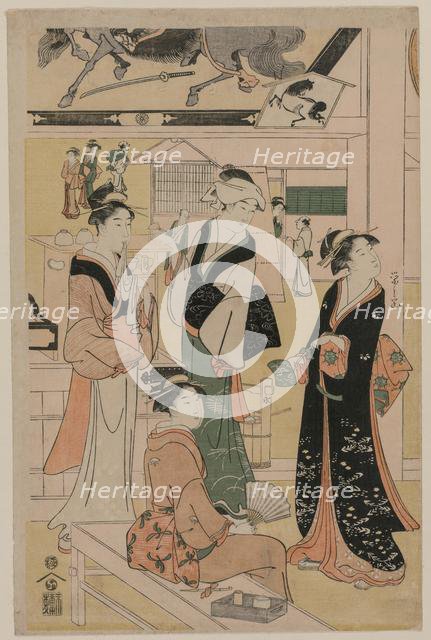 Women Visiting a Tea Stall on the Precincts of a Temple, early 1790s. Creator: Ch?bunsai Eishi (Japanese, 1756-1829).