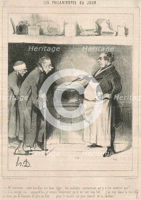 Ah! Monsieur ...votre bouillon est ..., 19th century. Creator: Honore Daumier.