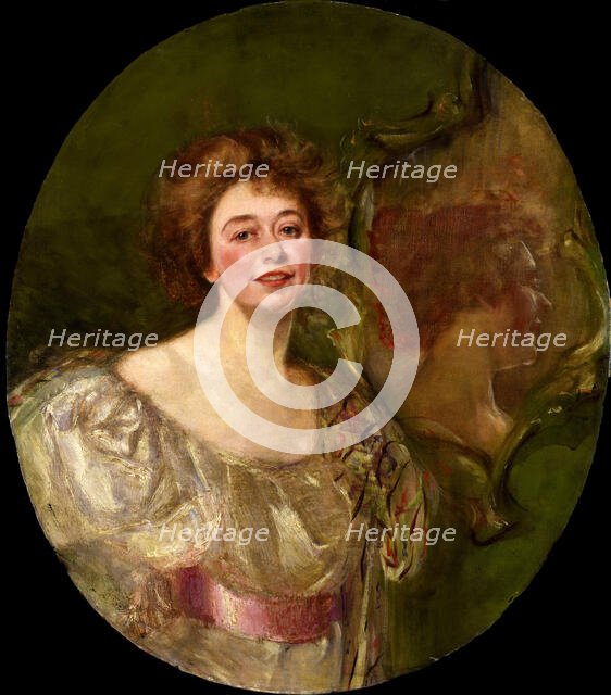 Self-Portrait Reflected in Mirror, 1896. Creator: Alice Pike Barney.