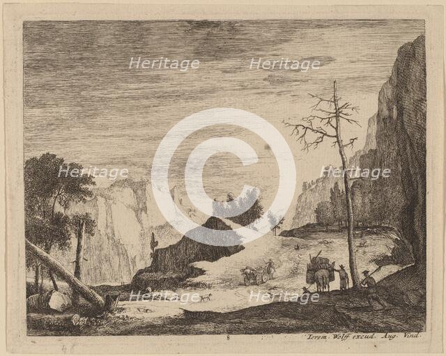 Mountainous Landscape with a Cart: pl.8. Creators: Roelant Roghman, Melchior Küsel.