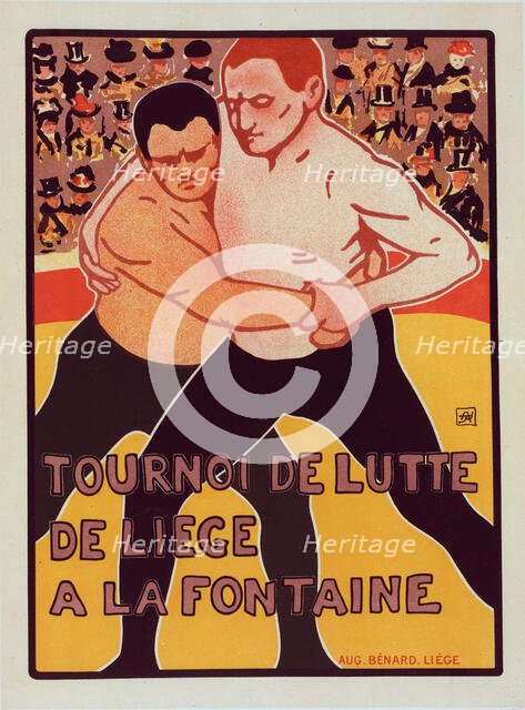Affiche belge pour un "Tournoi de Lutte"., c1900. Creator: Armand Rassenfosse.
