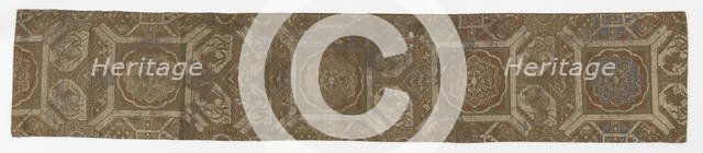 Length of lined textile, fragment from an obi, Edo period, 18th century. Creator: Unknown.