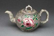 Teapot, Staffordshire, 1755/65. Creator: Staffordshire Potteries.