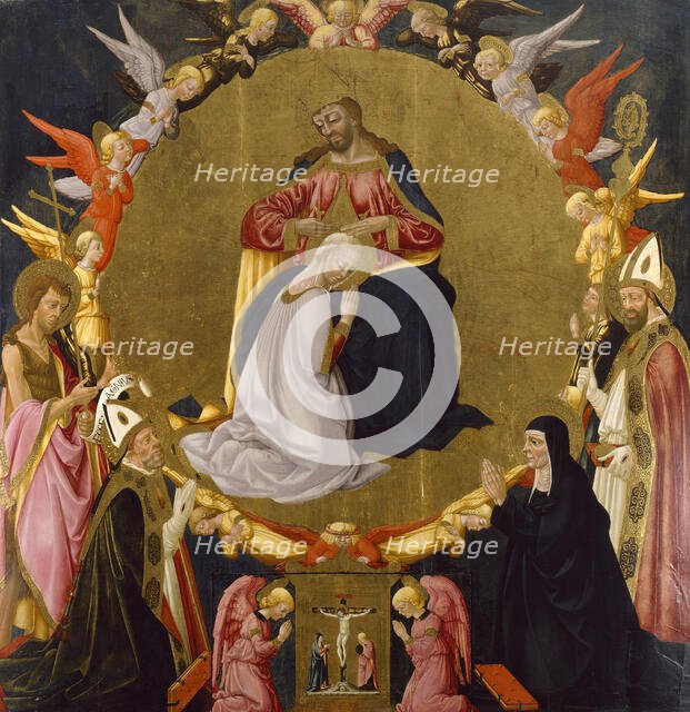 The Coronation of the Virgin with Angels and Four Saints, probably after 1475. Creator: Neri di Bicci.