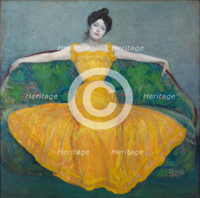 Lady in yellow, 1899. Creator: Kurzweil, Max (Maximilian) (1867-1916).