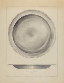 Pewter Deep Plate, c. 1937. Creator: Hester Duany.