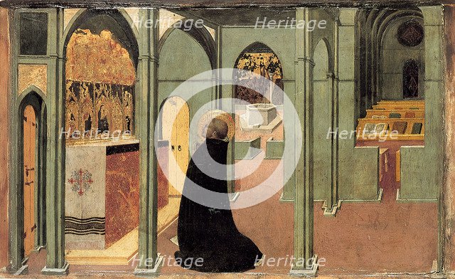 Saint Thomas Aquinas in Prayer, ca 1428-1432. Artist: Sassetta (1392-1450)