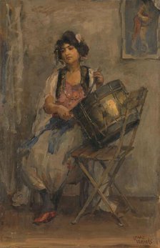 The Lady Drummer, c.1890-c.1910. Creator: Isaac Lazerus Israels.