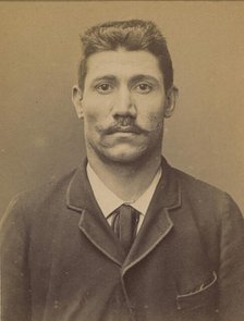 Perrot. Jean. 33 ans, né le 18/11/61 à Tulle (Corrèze). Cordonnier. Anarchiste. 2/7/94., 1894. Creator: Alphonse Bertillon.