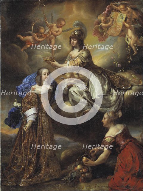 Allegory of Hedvig Eleonora, 1636-1715, crowned by Minerva, 1654. Creator: Jurgen Ovens.