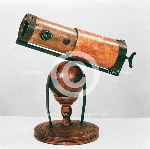 Isaac Newton's reflecting telescope, 1668. Artist: Isaac Newton
