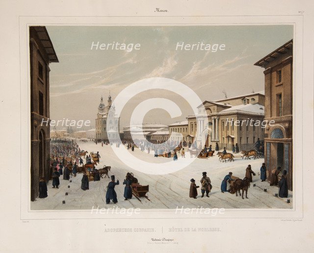 The Assembly of the Nobility House in Moscow, 1840s. Artist: Roussel, Paul Marie (1804-1877)