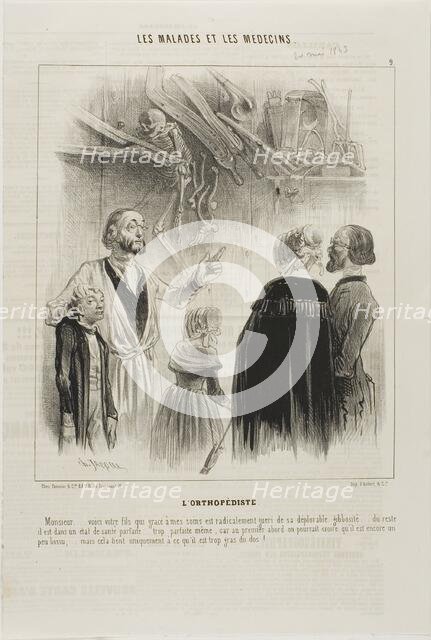 The Orthopedist (plate 9), 1843. Creator: Charles Emile Jacque.