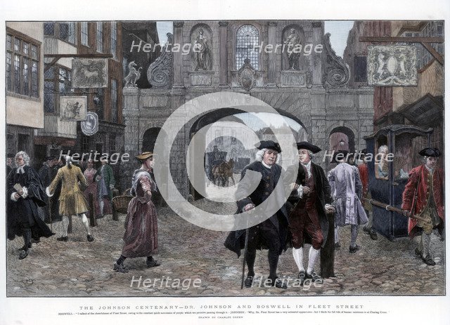 Dr Johnson and Boswell in Fleet Street, (1884).Artist: Charles Green
