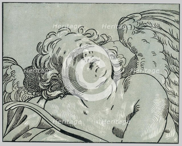 A sleeping cupid, 1630-45. Creator: Bartolomeo Coriolano.