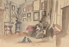 Drawing of an Interior: Atelier, 1857. Creator: Anon.