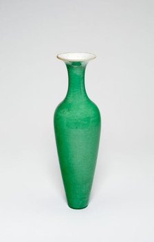 Amphora-Shaped Vase (Liuyeping), Qing dynasty (1644-1911), Kangxi reign mark (1662-1722). Creator: Unknown.