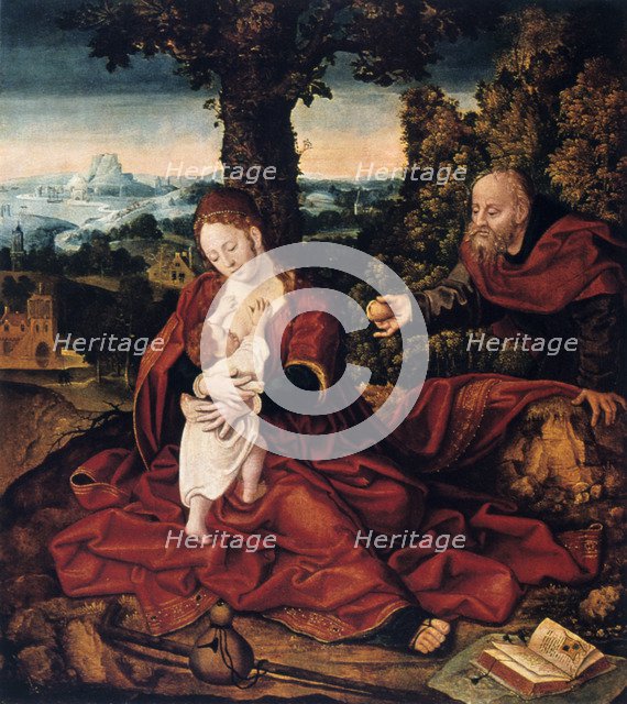 'The Rest on the Flight into Egypt', 16th century.  Creator: Bernaert van Orley.