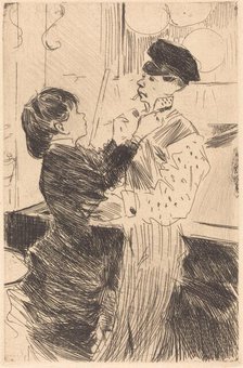 Knotting the Cravat, 1880 and 1886. Creator: Jean Louis Forain.