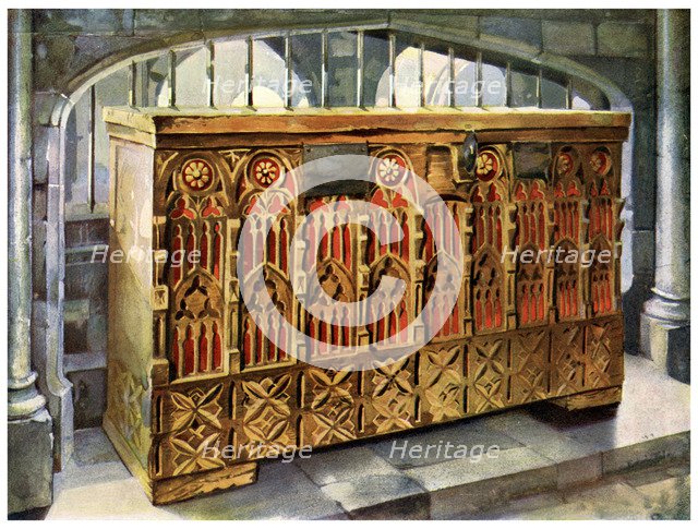 14th century buttressed coffer, 1910.Artist: Edwin Foley
