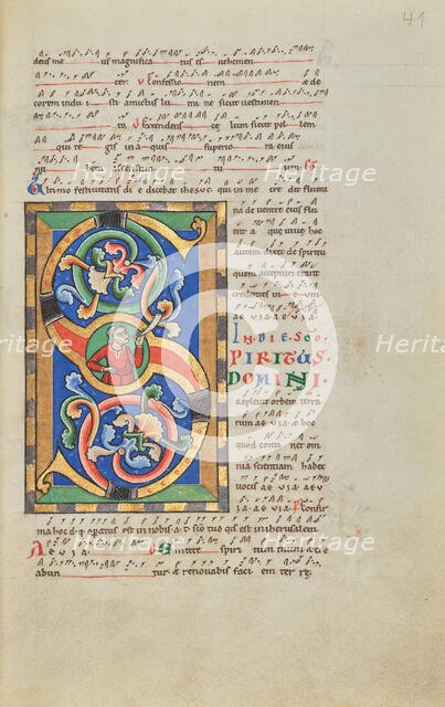 Inhabited Initial S; Stammheim Missal, probably 1170s. Creator: Unknown.