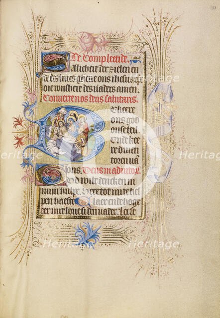 Initial B: The Entombment; Book of Hours, after 1460. Creator: Unknown.