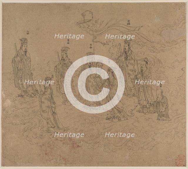 Album of Daoist and Buddhist Themes: Procession of Daoist Deities: Leaf 26, 1200s. Creator: Unknown.