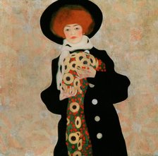 Portrait of a Woman with Black Hat (Gertrude Schiele), 1909. Creator: Schiele, Egon (1890-1918).